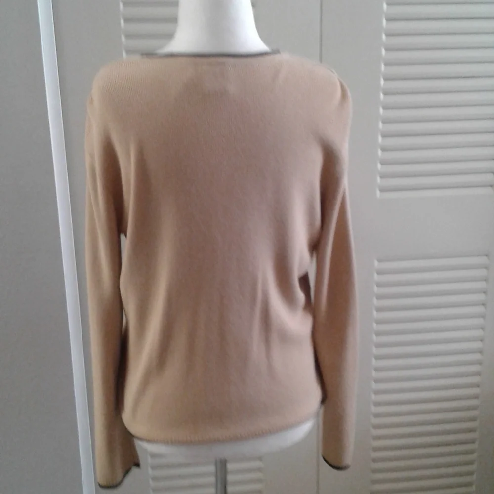 Emma James Petite Brown Button Down Sweater - Picture 3 of 7